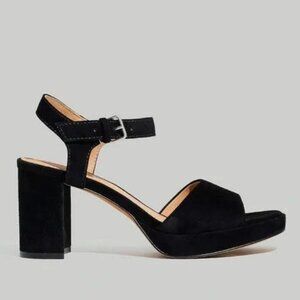 Madewell Black Suede Platform Sandal